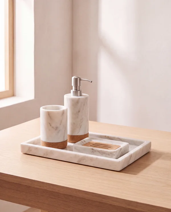 Marble Bath Accessory Set, bath set